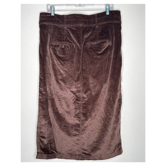 Early 2000s Pilcro Brown Corduroy Midi Skirt Preppy Fall Winter US 14 - Picture 4 of 11